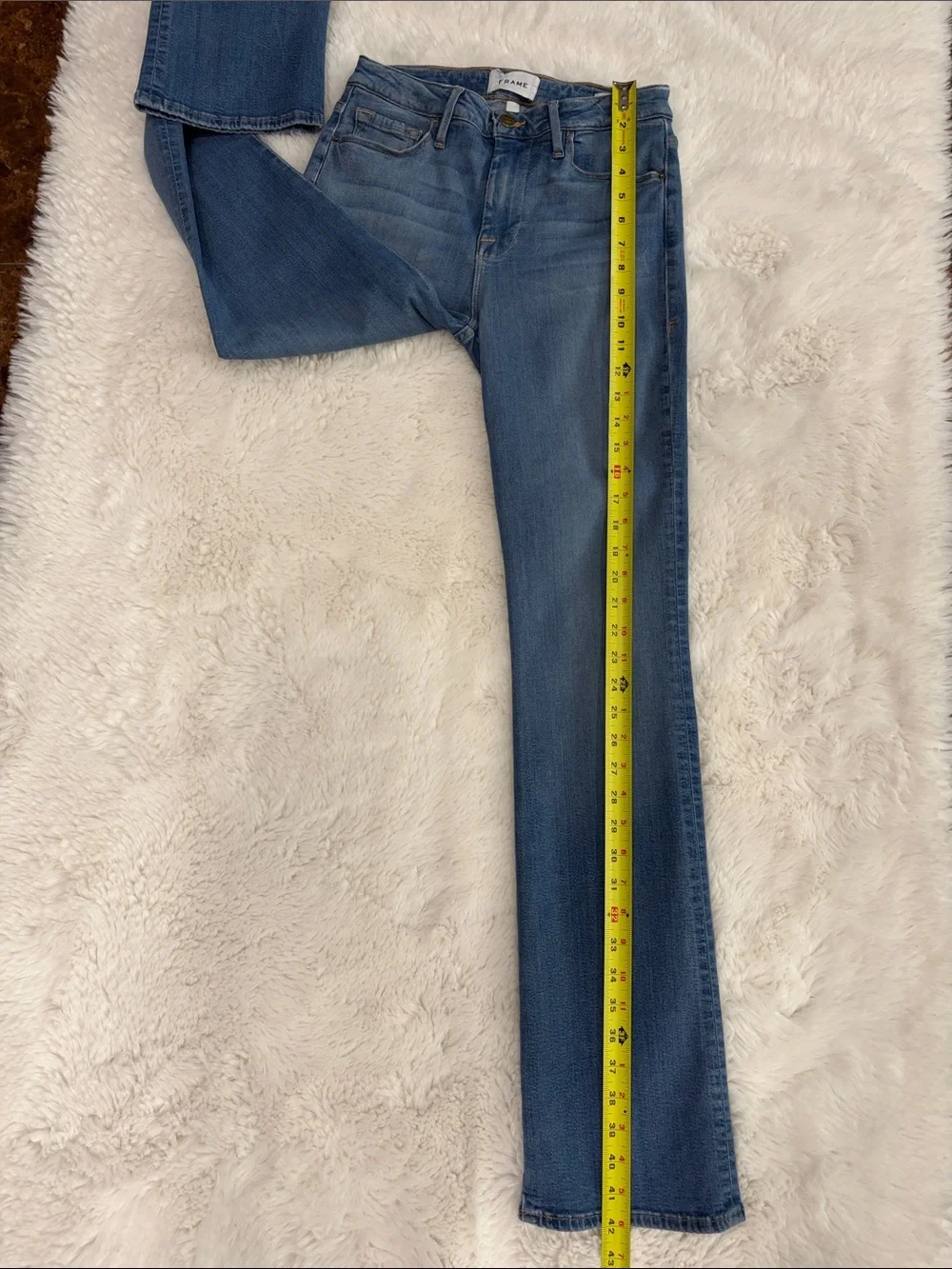 Frame Denim Light Blue Le Mini Boot,Size 27.